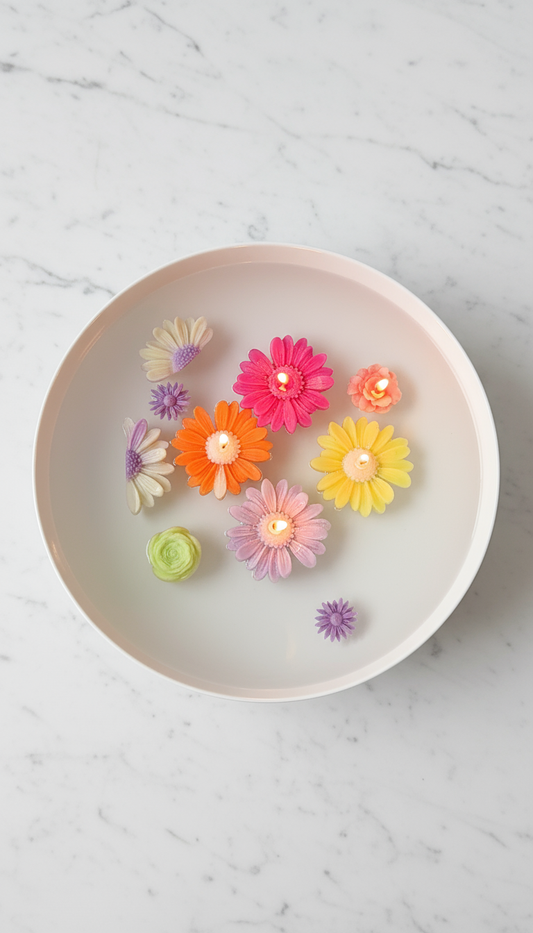 Daisy Water Candle